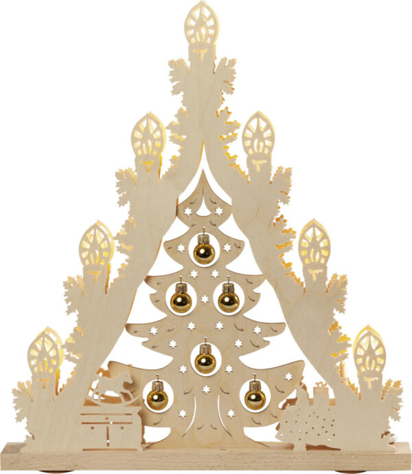 Lichterspitze 7 flammig Weihnachtsbaum mit goldenen Kugeln