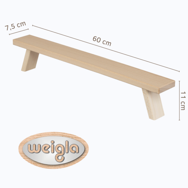 Fensterbank für Schwibbögen und Blumentöpfe 60 cm in Natur