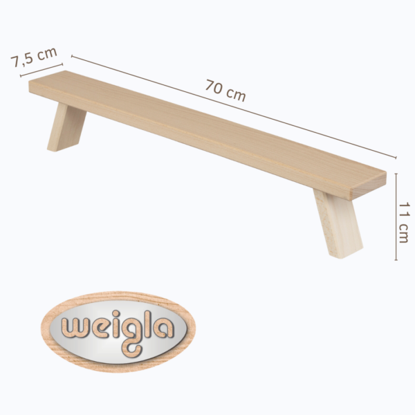 Fensterbank für Schwibbögen und Blumentöpfe 70 cm in Natur