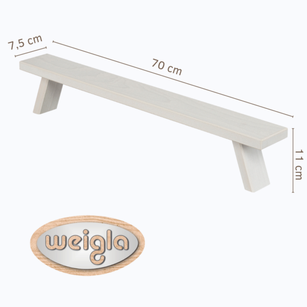 Fensterbank 70 cm in weiß für Schwibbögen und Blumentöpfe